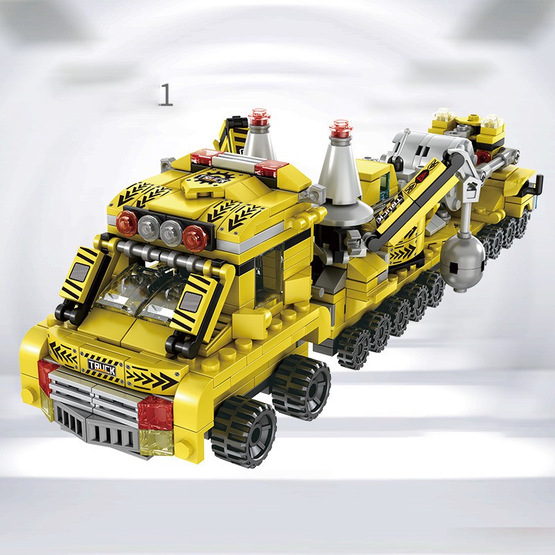 [762 CHI TIẾT] ĐỒ CHƠI LEGO XẾP HÌNH XÂY DỰNG THÀNH PHỐ GỒM MÁY XÚC, XE CẨU, XE TẢI, XE TRỘN BÊ TÔNG