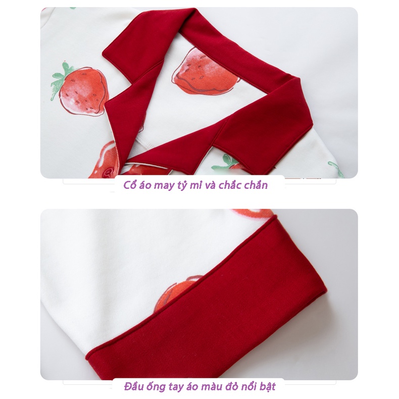 Đồ bộ nữ pijama mặc nhà vải cotton cao cấp tay dài họa tiết dễ thương - CTD5