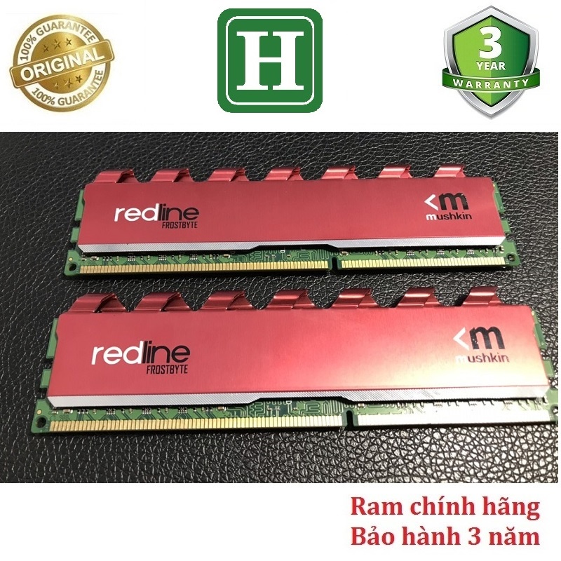 Ram tản nhiệt MUSHKIN 8Gb kit (2x4gb) DDR3 bus 1600 hỗ trợ overcloc tới 2400, bảo hành 36 tháng