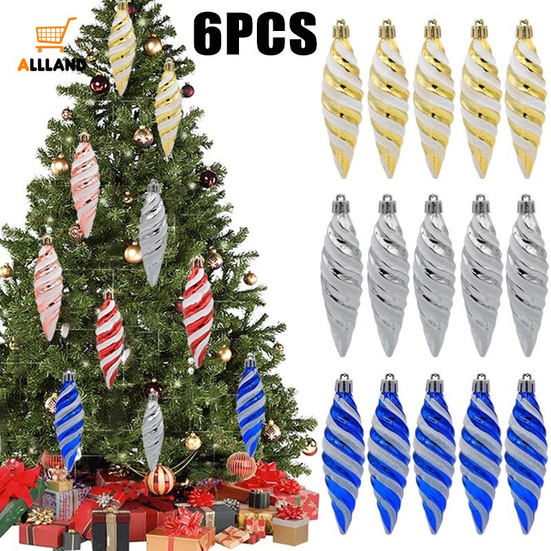 Hộp 6 Trái Châu Trang Trí Cây Thông Giáng Sinh Năm Mới