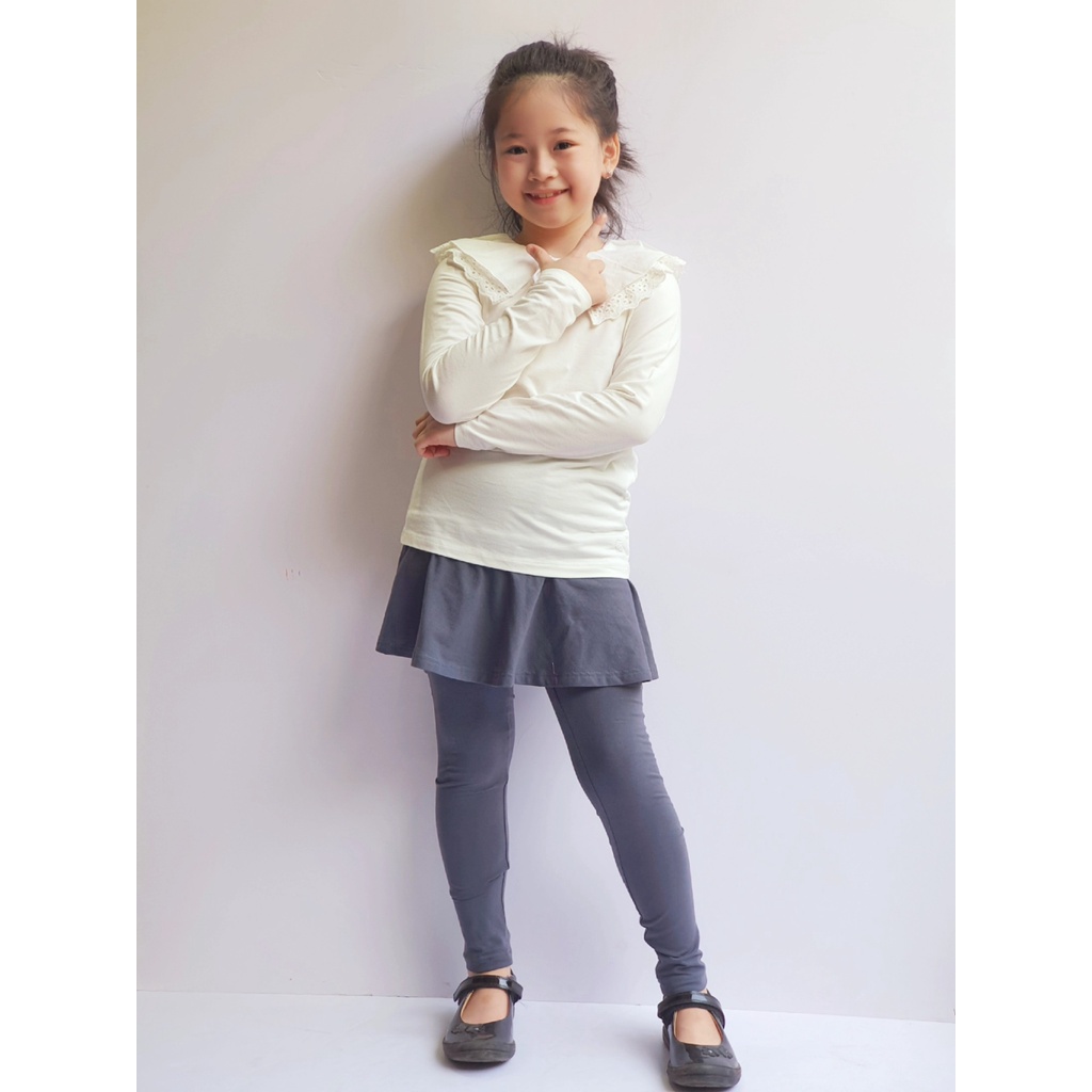 MOQ2114 Quần váy ghi bé gái