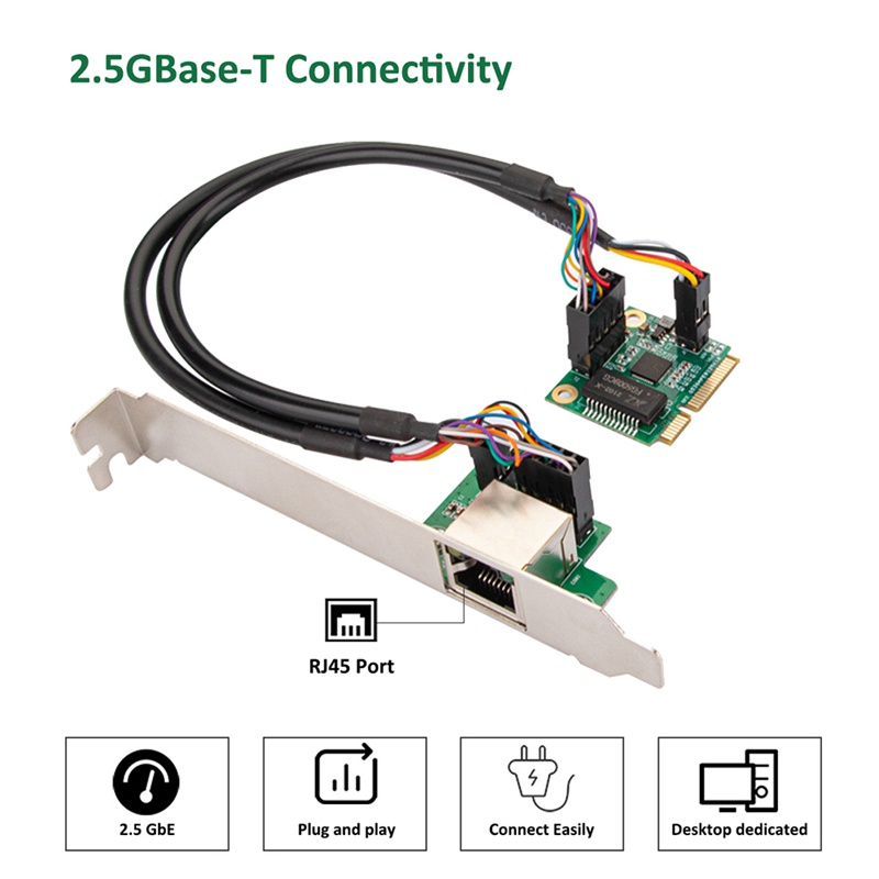Thẻ Mạng Gigabit 2.5G 1 Cổng 2500Mbps Mini PCIe 2.5Gb RJ45 LAN