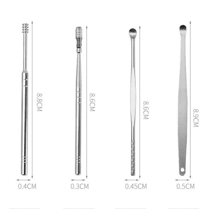 Set 6 Dụng Cụ Lấy Ráy Tai Bằng Nhựa ABS Tái Sử Dụng Tiện Lợi