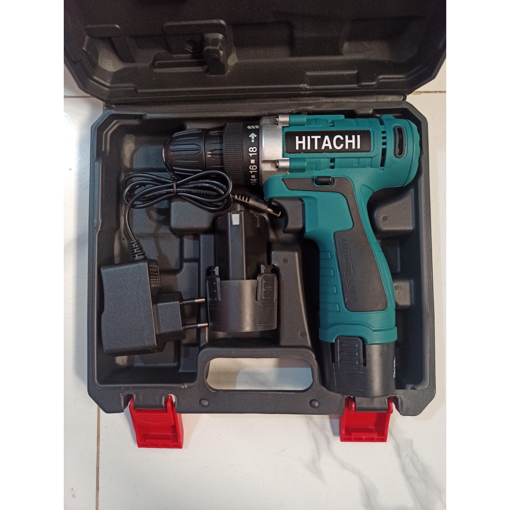 MÁY KHOAN PIN 12V HITACHI 2 CẤP TỐC ĐỘ MÁY KHOAN VẶN ỐC VÍT KÈM VALI