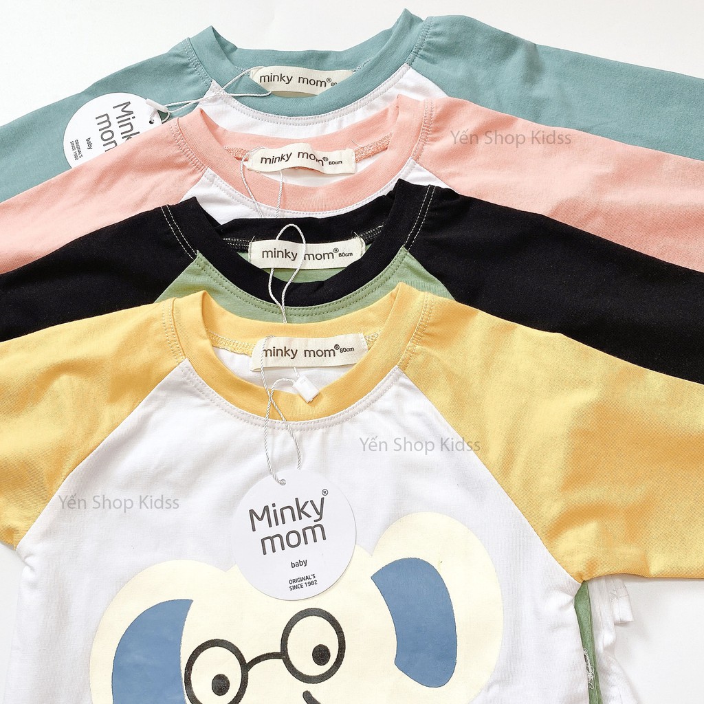 Sale !!! Bộ Dài Minky Mom Cotton 100 %  Phối Tay In Họa Tiết Voi-Good Cho Bé_Super Sale ( 9-19kg) (1314)