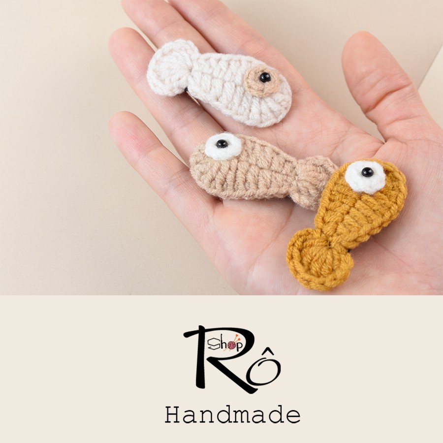Cặp tóc xinh hình cá Nemo nhiều màu, kẹp tóc len Handmade hình thú[Hàng sẵn- Ảnh thật]