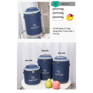 Túi giữ nhiệt hộp cơm văn phòng màu Jean mã G