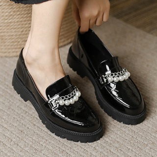 Giày lười da mềm đế bằng 3.5cm thời trang dành cho nữ