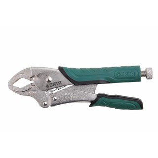 Kềm bấm chết có bao da mũi cong 10in/245mm Chất liệu: thép crom Tăng lực siết, cơ chế nhả nhanh một tay Sata 71107