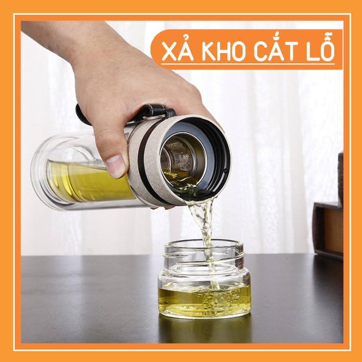 Bình giữ nhiệt thủy tinh 2 lớp cách nhiệt và giữ nhiệt đến 6h 400ml