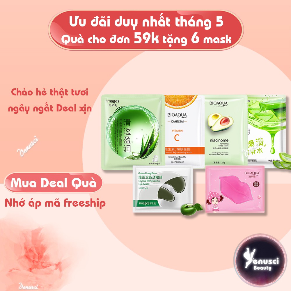 Mặt nạ giấy dưỡng trắng da mụn cấp ẩm thải độc HA Images - Mask