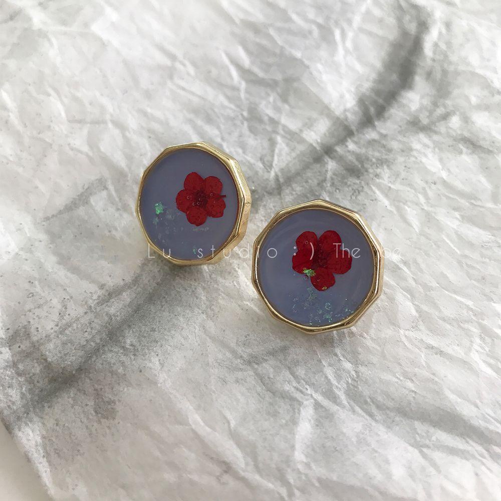 Vanes1 Bông Tai Hoa Khô Ngọt Ngào Sang Trọng|Bông Tai Thời Trang Retro Pháp Xinh Xắn Dành Cho Nữ