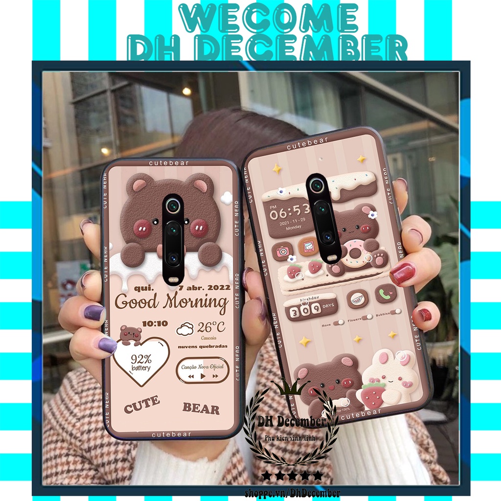 Ốp lưng Xiaomi MI 9T / K20 / MI 9T PRO/ K20 PRO in hình 3D GẤU HỒNG-GẤU BE3R -XINH XẺO CỰC ĐẸP