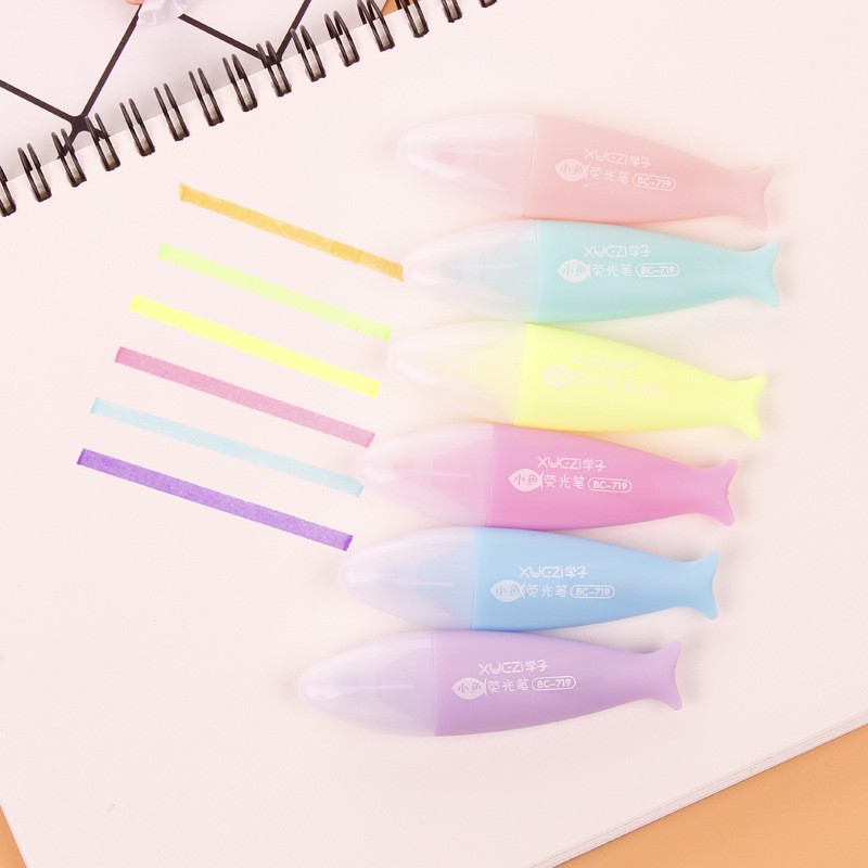 Set Bút highlight nhớ dòng đánh dấu trang mini cực kì cute phô mai que