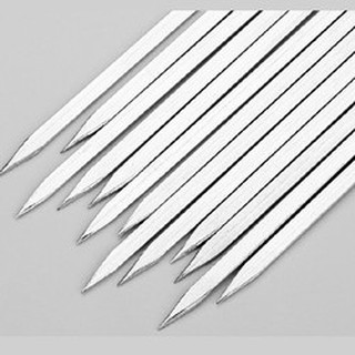 Xiên inox cán gỗ (xiên nướng tay gỗ) - 33cm