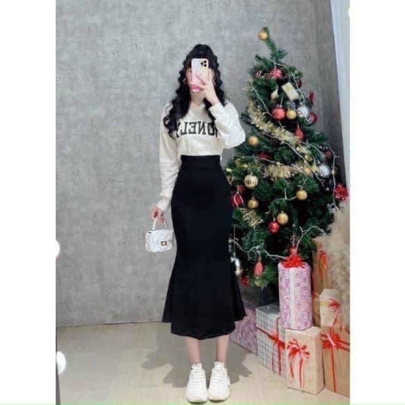 Chân váy đuôi cá dáng dài KH 284, chân váy midi phong cách ulzzang hàn quốc