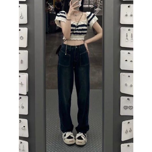 Áo croptop nữ đen lưới tay xoè - hàng có sẵn