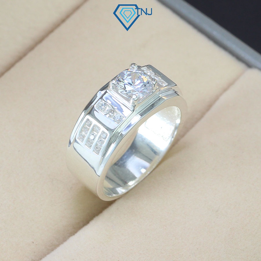 Nhẫn bạc nam thật đẹp đính đá NNA0085 Trang Sức TNJ