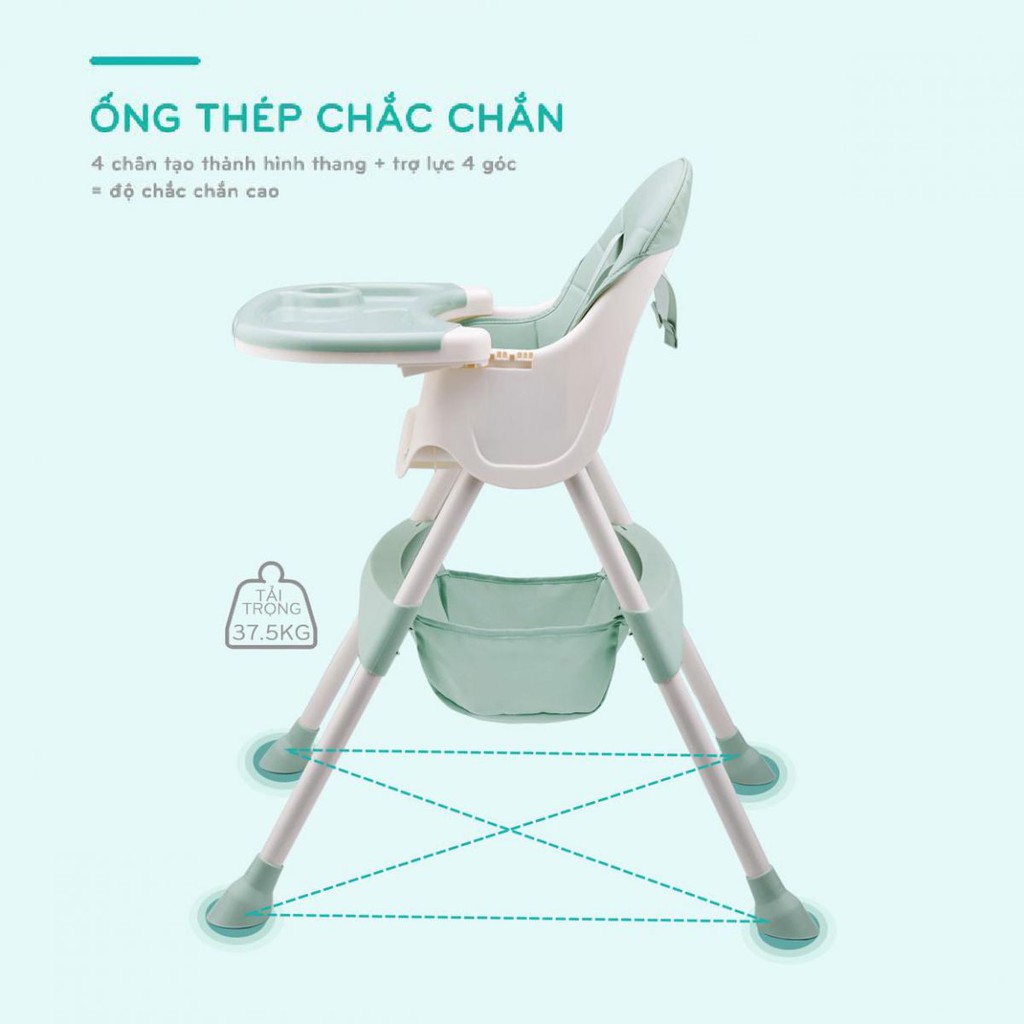 Ghế Ăn Dặm CAYABE Umoo điều chỉnh được độ cao cho bé UM-0506