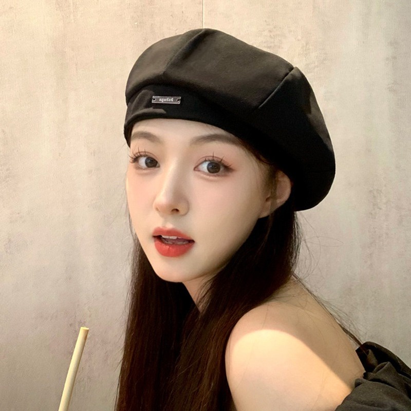 Mũ Beret In Chữ Phong Cách Retro