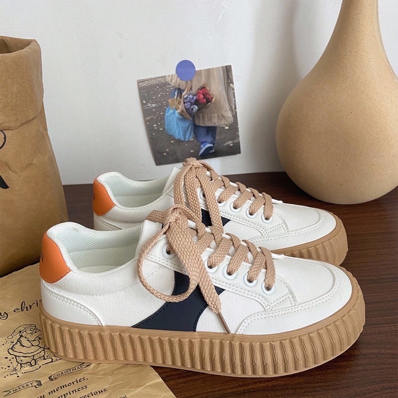 Giày Thể Thao Nữ Đế Sò Phối Màu Lạ Mắt Style Ulzzang Đẹp 2022 Mã GĐS2M