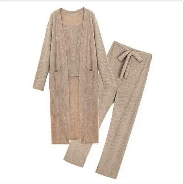 HÀNG ĐẶT TRƯỚC - Set len 3 sp: áo, quần, cardigan - Quảng Châu