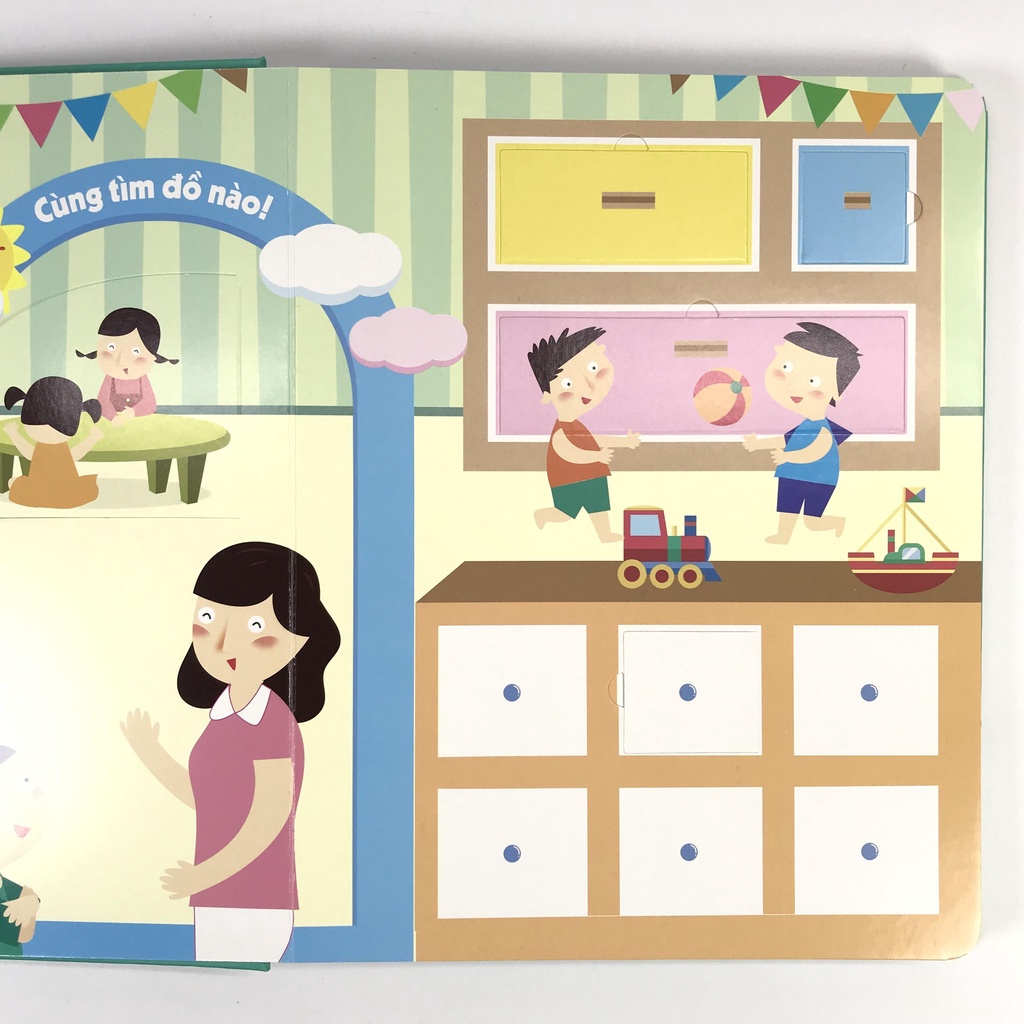 Sách - Lift The Flap - Lật mở khám phá - At the nursery School - Ở Nhà Trẻ