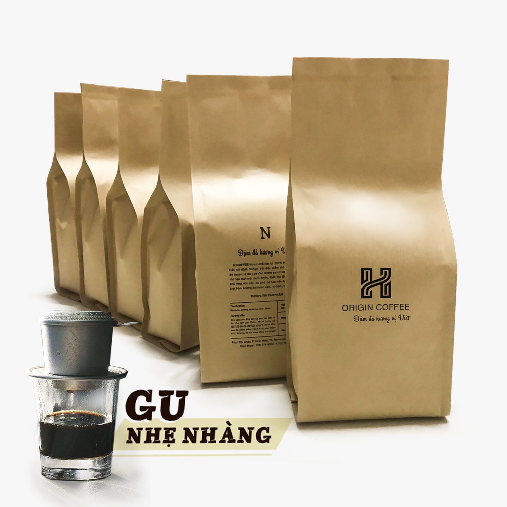 Cà phê rang xay pha phin gu vị Nhẹ Nhàng, cafe nguyên chất mộc sạch arabika robusta culi 100% H Origin Coffee, 500g | BigBuy360 - bigbuy360.vn