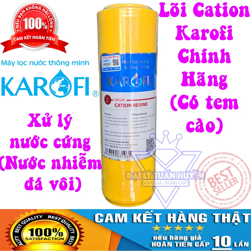 Lõi ION EXCHANGE (Cation Resins) Karofi chính hãng xử lý nước cứng , nước nhiễm đá vôi