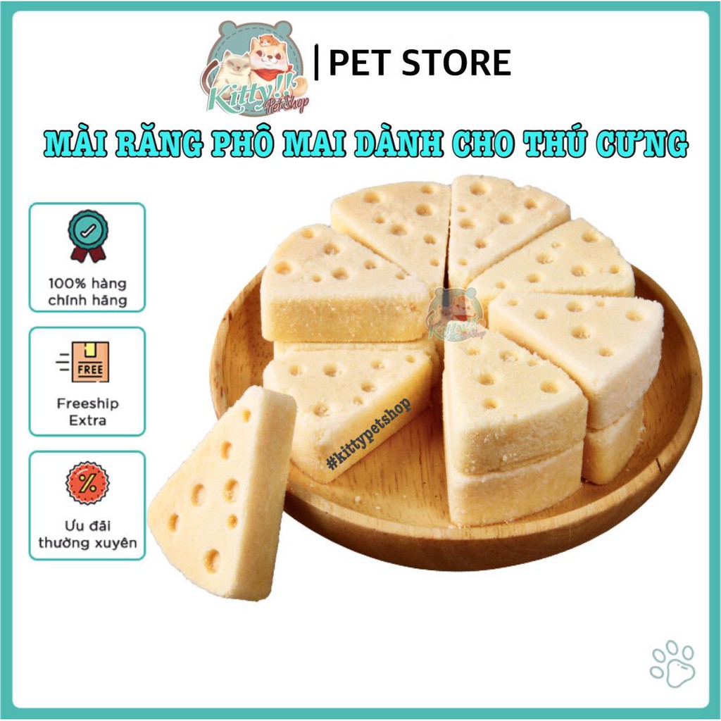 Viên mài răng phô mai dành cho thú cưng: hamster, sóc, thỏ, bọ...đá mài răng canxi vị phô mai - Kitty Pet Shop