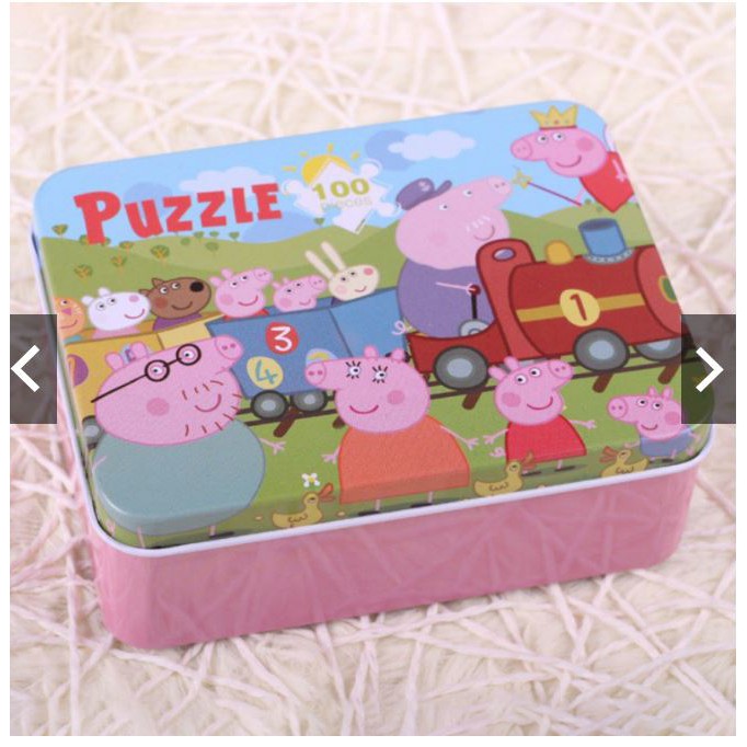 Bộ ghép hình 100 chi tiết hộp đựng thiếc (nhiều mẫu)