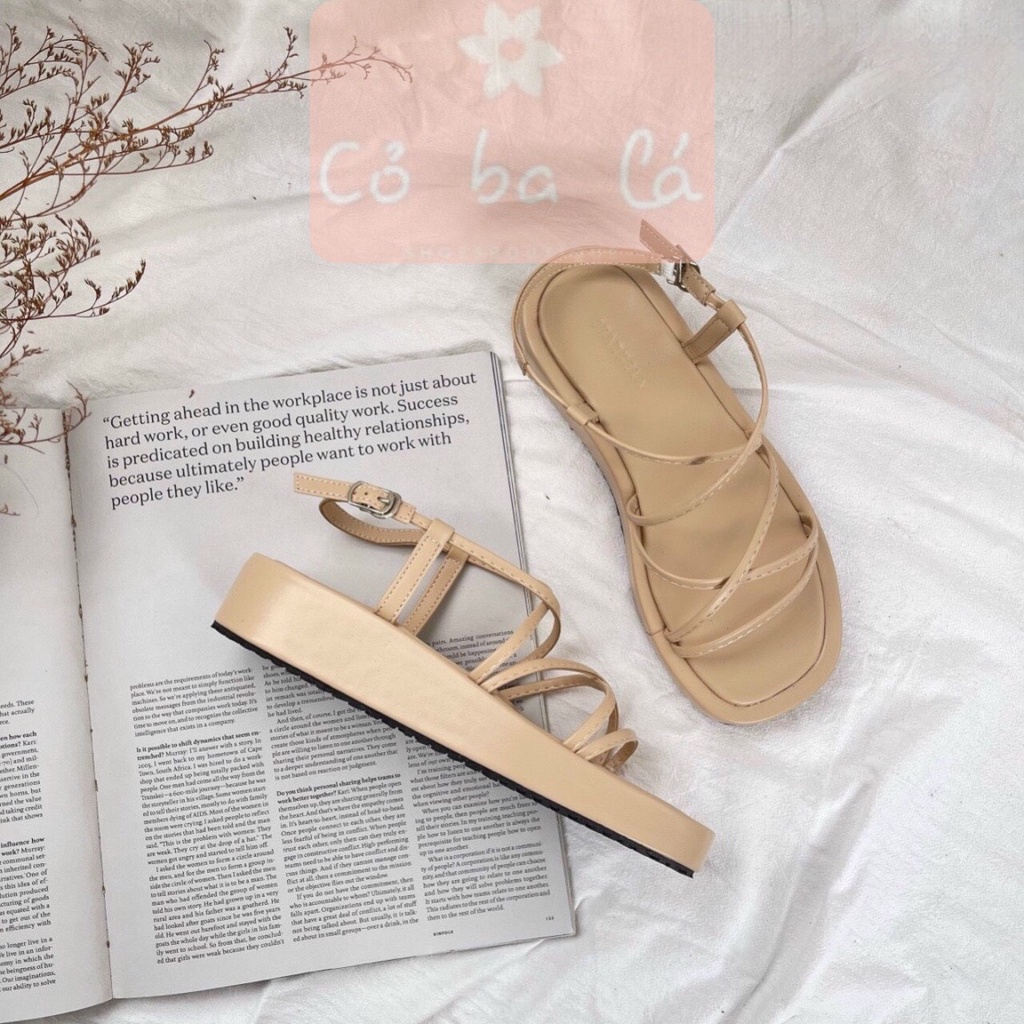 GIÀY THỜI TRANG COBALA SHOES - SANDAL NỮ BÁNH MÌ QUAI NGANG DÂY MẢNH ĐẾ BẰNG NỮ TÍNH S22050900