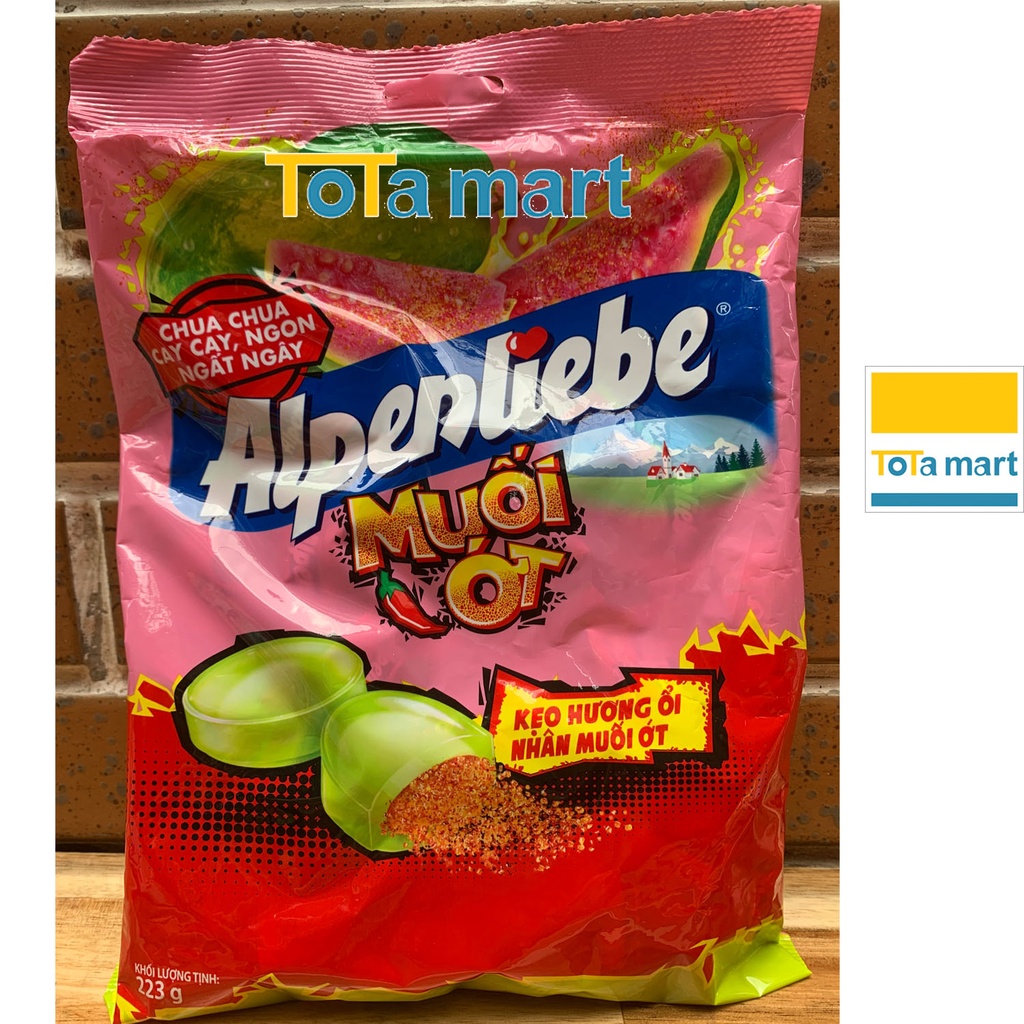 Kẹo Alpenliebe GÓI LỚN xoài ổi muối ớt, hồng trà sữa, bạc hà socola, dâu kem, sữa caramen, đường đen, dâu nho 2chew...