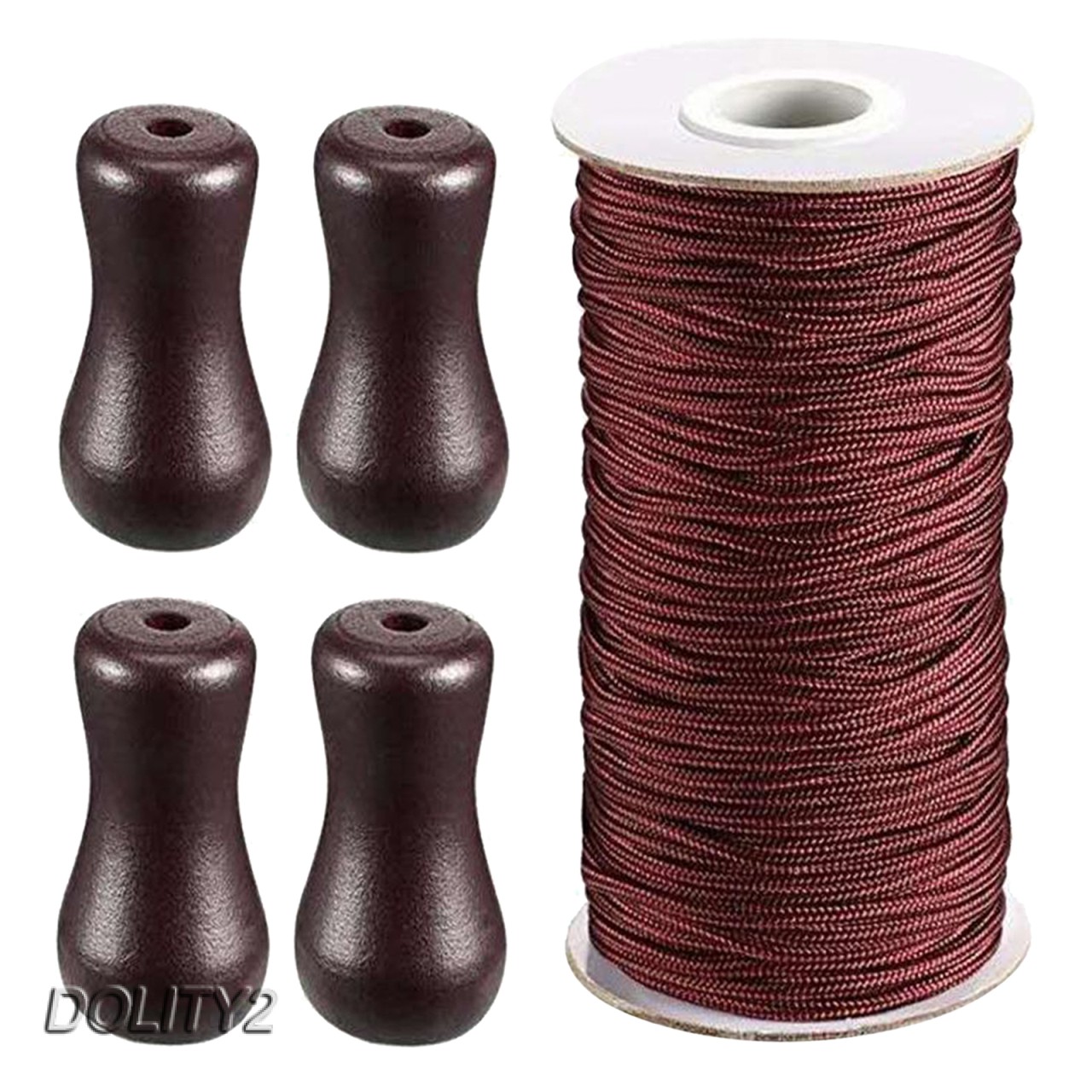 Bộ dây kéo và tay cầm gỗ tiện dụng cho màn che