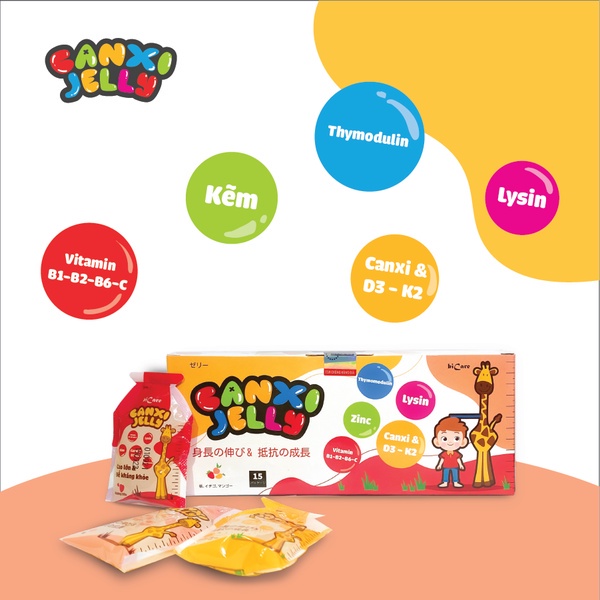 Thạch dinh dưỡng CANXI JELLY Bicare tăng chiều cao, tăng sức đề kháng, ăn ngon cho bé