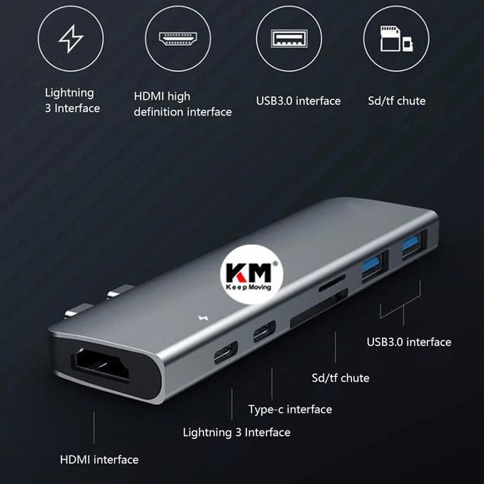 Đầu Đọc Thẻ 7 Trong 1 Usb Type C Sang Hdmi Cho Macbook Pro Usb 3.0