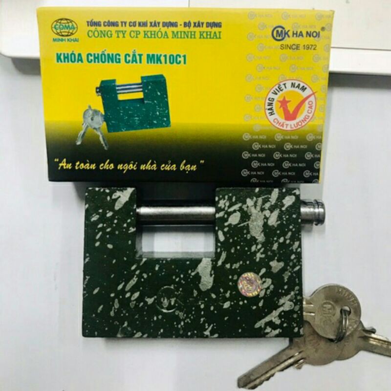 Khóa Cầu Ngang Minh Khai,Chống Cắt Cầu 8-10-12 (3 chìa)