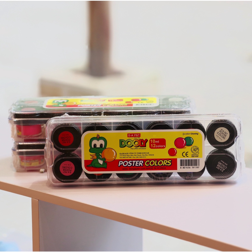 Màu poster, màu bột Dooly DongA 12 màu - 10ml/ 30ml