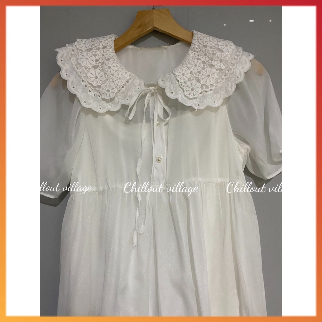 Đầm/Váy babydoll voan tơ cổ sen 3 tầng, váy tơ xếp tầng tiểu thư, váy babydoll cổ sen  MSP14023 | BigBuy360 - bigbuy360.vn