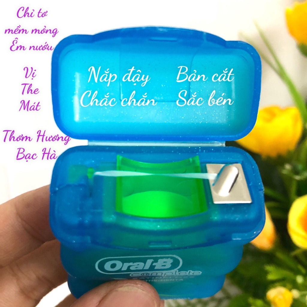 ❤  Chỉ Nha Khoa Oral B Complete Satinfloss 50m Mỹ Hương Bạc Hà Thơm Mát êm mềm sạch nướu Hỏa Tốc