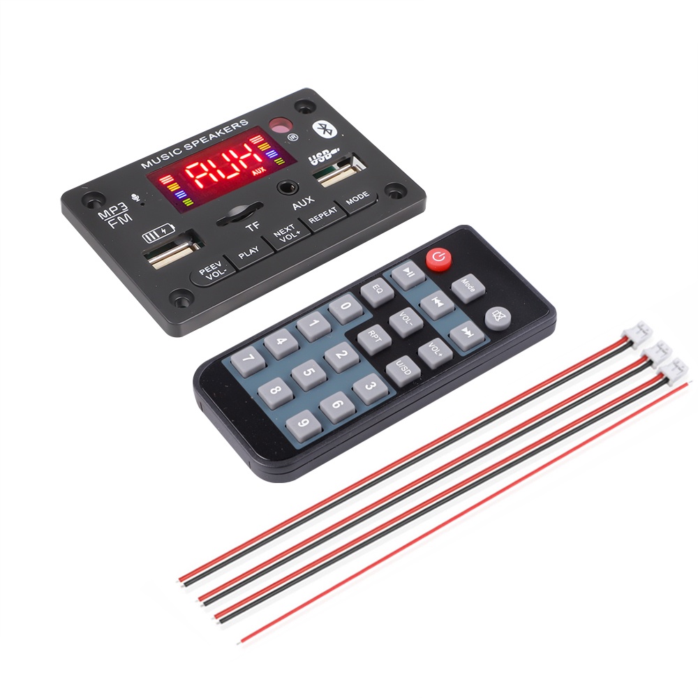 Bảng mạch giải mã khuếch đại âm thanh không dây bluetooth 5.0 MP3 WMA WAV DC 12/ 24V 2*40W dành cho xe hơi