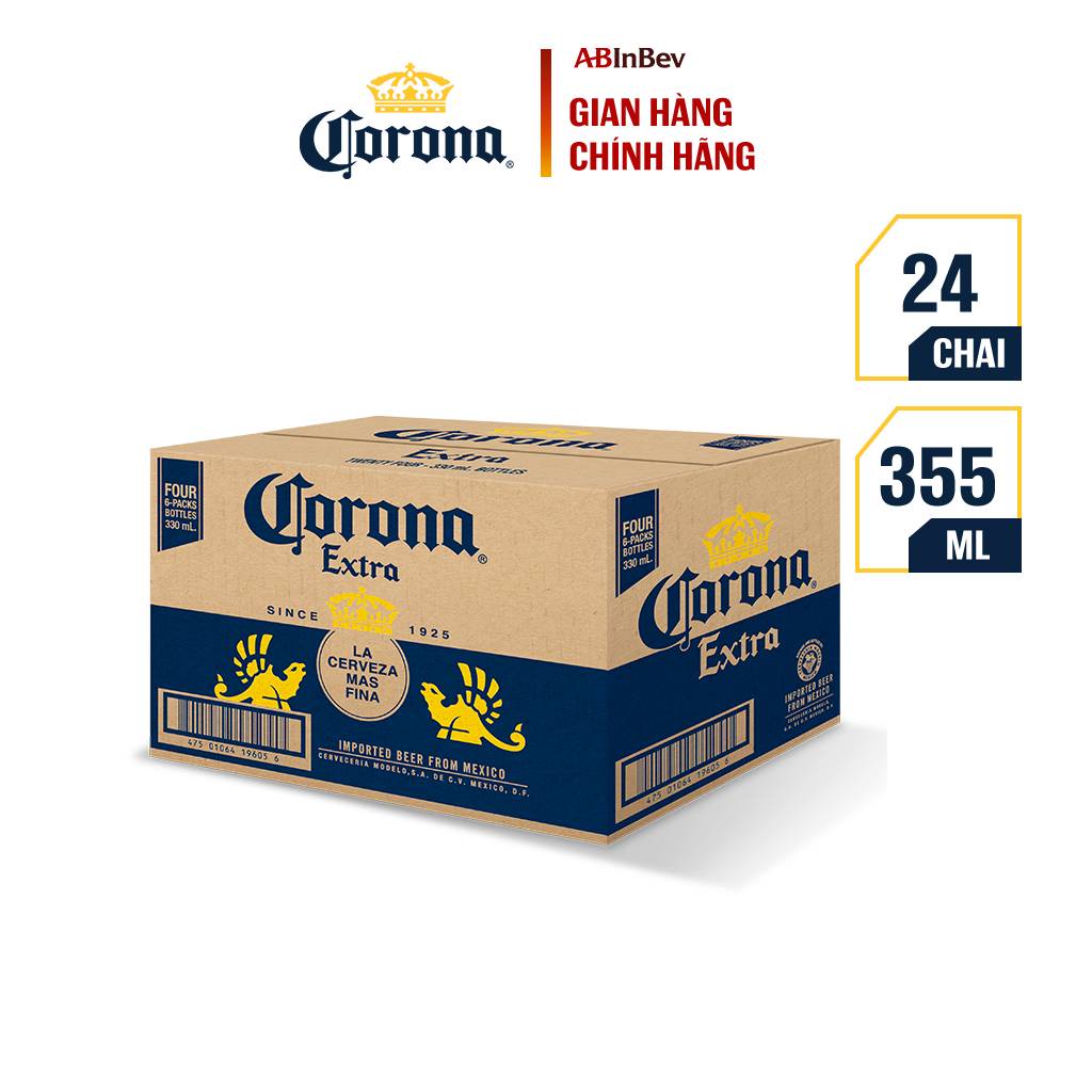 Bia Corona Extra nhập khẩu thùng 24 chai (355ml/chai)