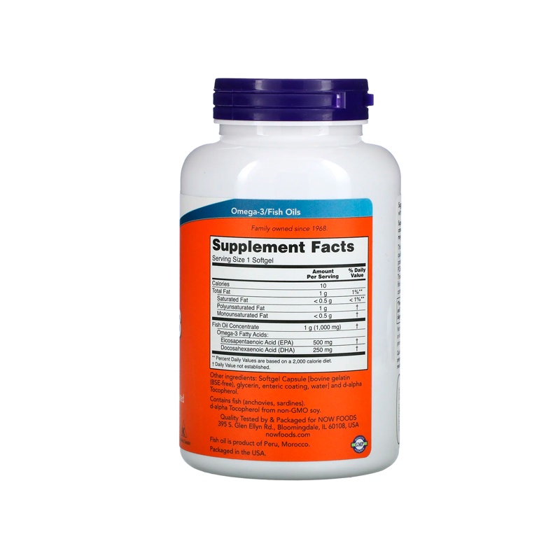 [01/2026] Viên Uống Dầu Cá NOW Foods Ultra Omega-3, 500 EPA / 250 DHA