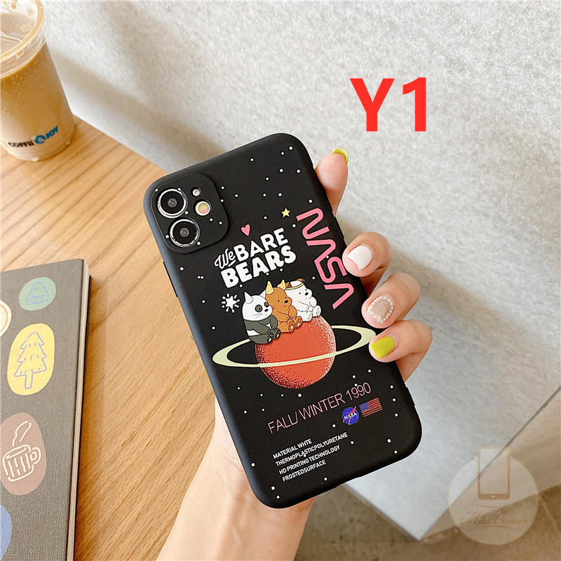 Ốp lưng TPU mềm hình We Bare Bears NASA cho iPhone 12 11 11 12 Pro Max iPhone 6 6s 7 8 Plus X 12 mini XR XS MAX SE