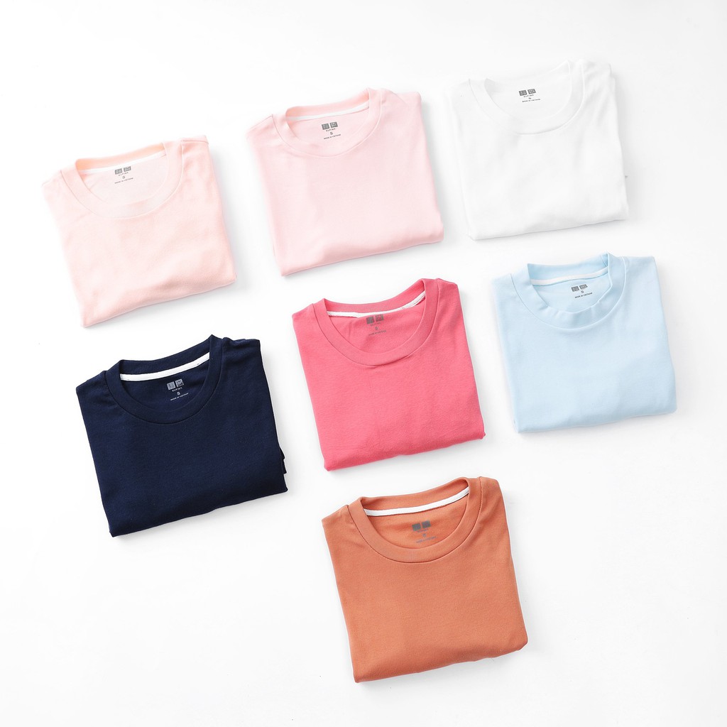 Áo thun Uni sumer nhiều màu lựa chọn cổ tròn chất cotton bền bỉ dễ phối đồ năng động thời trang