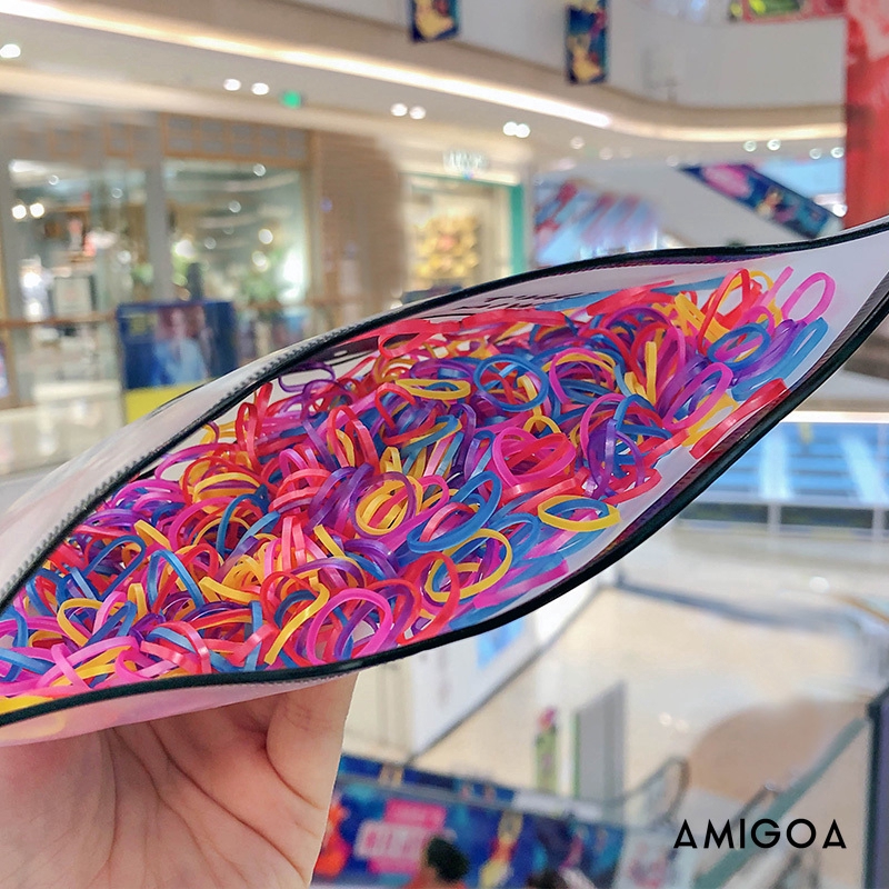 ✨✨ Set 1000 dây buộc tóc thời trang bằng cao su dùng một lần dành cho bé gái