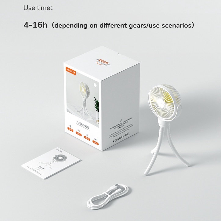 Quạt làm mát JISULIFE gắn xe đẩy em bé linh hoạt cầm tay pin 4000mAh