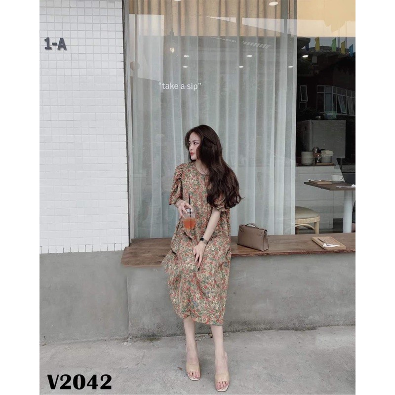 BÁN SỈ VÁY HOA SUÔNG TAY BÔNGT 2 LỚP CHO NỮ | BigBuy360 - bigbuy360.vn