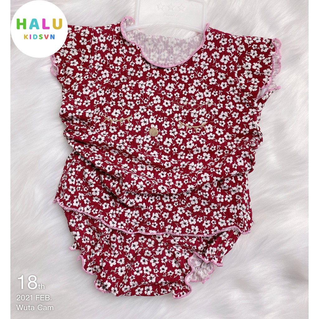 Sale!! Đồ bộ thun Hotga dễ thương cho bé gái chất mát đẹp/bộ đồ sơ sinh cho bé 5-11kg- Halukidsvn.BHG01