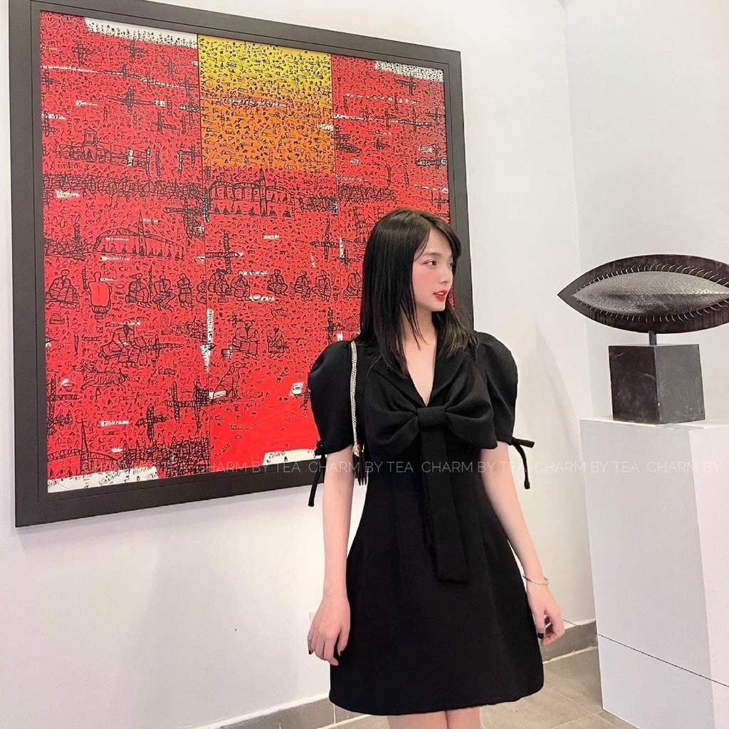 ĐẦM CỔ VEST PHỐI NƠ [TNTSHOP BIGSIZE 60KG 90KG] | BigBuy360 - bigbuy360.vn